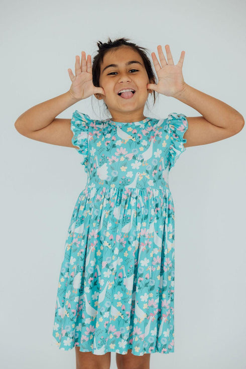 silly-goose-flutter-sleeve-twirl-dress Mila & Rose - Sophia's Style-2